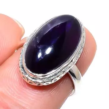 Natural Cacoxenite Gemstone Handmade 925 Sterling Silver Jewelry Ring S.7 V9y02