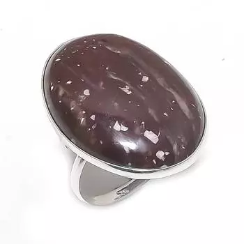 Natural Cappuccino Jasper 925 Sterling Silver Jewelry Ring Size 8.5 C5D69