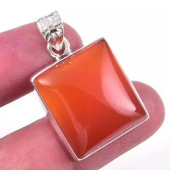 Natural Carnelian,Blue Topaz 925 Solid Sterling Silver Gift Pendant 1.25 i5C42