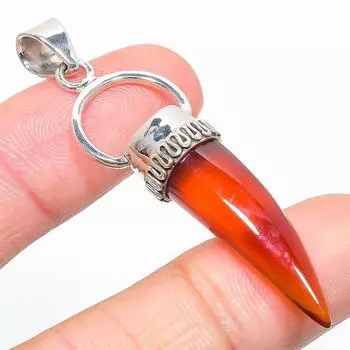 Natural Carnelian Gemstone 925 Solid Sterling Silver Jewelry Pendant 2.50 T6J69