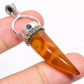 Natural Carnelian Gemstone 925 Solid Sterling Silver Jewelry Pendant 2.50 W8E63