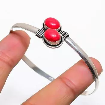 Natural Carnelian Gemstone 925 Sterling Silver Cuff Bangle Adjustable l4I78