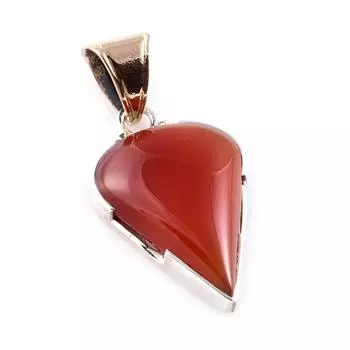 Natural Carnelian Gemstone 925 Sterling Silver Gift Two Tone Pendant 1.7 H9e87