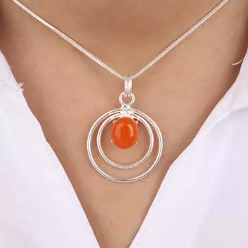 Natural Carnelian Gemstone 925 Sterling Silver Jewelry Handmade Pendant 1.65 PP-61-29