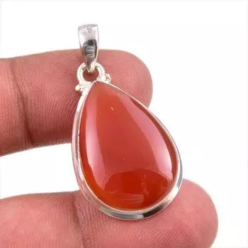 Natural Carnelian Gemstone Handmade 925 Solid Sterling Silver Pendant 1.50 I7L43