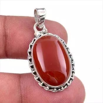 Natural Carnelian Gemstone Handmade 925 Solid Sterling Silver Pendant 1.50 F9T71