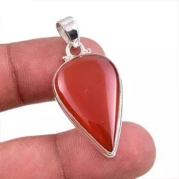 Natural Carnelian Gemstone Handmade 925 Solid Sterling Silver Pendant 1.50 m2e69