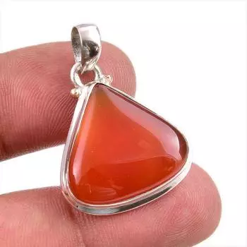 Natural Carnelian Gemstone Handmade 925 Solid Sterling Silver Pendant 1.50 N1A92