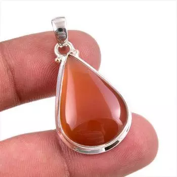 Natural Carnelian Gemstone Handmade 925 Solid Sterling Silver Pendant 1.50 c8y05
