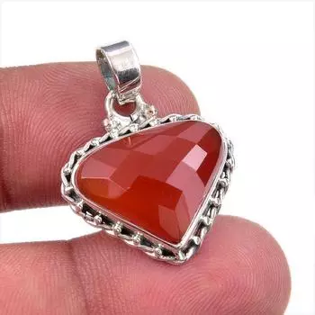 Natural Carnelian Gemstone Handmade 925 Solid Sterling Silver Pendant 1.50 K0o96