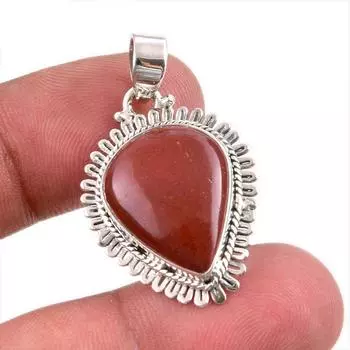 Natural Carnelian Gemstone Handmade 925 Solid Sterling Silver Pendant 1.50 o4U99