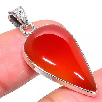 Natural Carnelian Gemstone Handmade 925 Solid Sterling Silver Pendant 1.50 V2A89