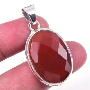 Natural Carnelian Gemstone Handmade 925 Solid Sterling Silver Pendant 1.50 l8w45