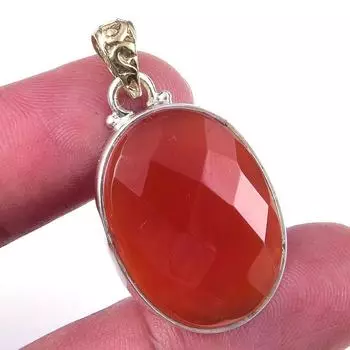 Natural Carnelian Gemstone Handmade 925 Solid Sterling Silver Pendant 1.50 W5w24