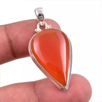 Natural Carnelian Gemstone Handmade 925 Solid Sterling Silver Pendant 1.50 e8t11
