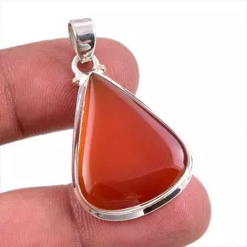 Natural Carnelian Gemstone Handmade 925 Solid Sterling Silver Pendant 1.50 w1c74
