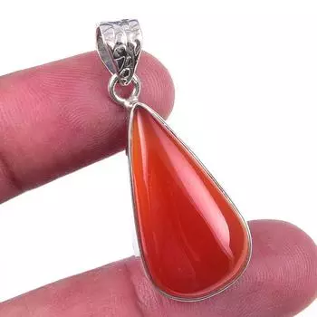Natural Carnelian Gemstone Handmade 925 Solid Sterling Silver Pendant 1.50 f8M24