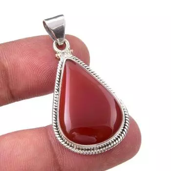 Natural Carnelian Gemstone Handmade 925 Sterling Silver Gift Pendant 1.50 S2f22