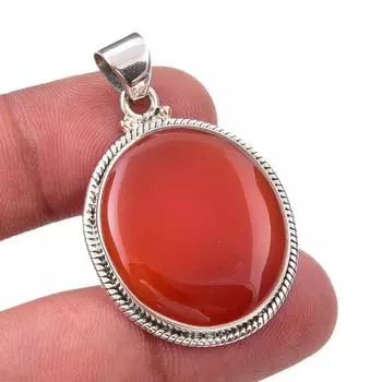 Natural Carnelian Gemstone Handmade 925 Sterling Silver Gift Pendant 1.50 F3l86