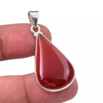 Natural Carnelian Gemstone Handmade 925 Sterling Silver Gift Pendant 1.75 t4k54