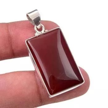 Natural Carnelian Gemstone Handmade 925 Sterling Silver Gift Pendant 1.75 L8d77