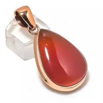 Natural Carnelian Gemstone Handmade Copper Jewelry Pendant 1.97 P3b56