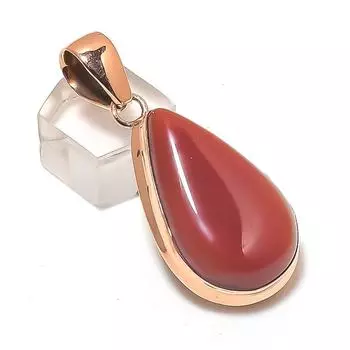 Natural Carnelian Gemstone Handmade Copper Jewelry Pendant 2.05 O7b23