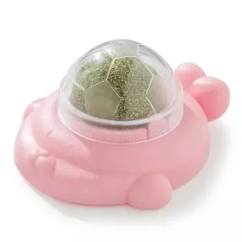 Natural Catnip Cat Rotatable Wall Stick-on Ball Toys Licking Snacks Healthy Nutrition Energy Ball Teeth Cleaning Pet Supplies зелёный