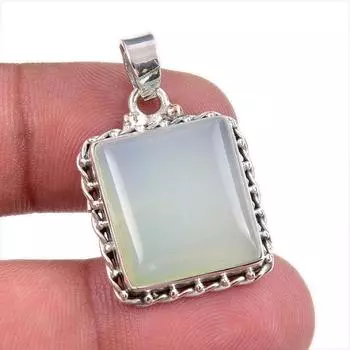 Natural Chalcedony Gemstone 925 Solid Sterling Silver Jewelry Pendant 1.50 R5D99