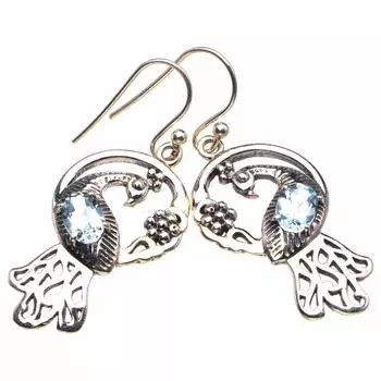 Natural Chalcedony Handmade 925 Sterling Silver Earrings 1.5 D3741