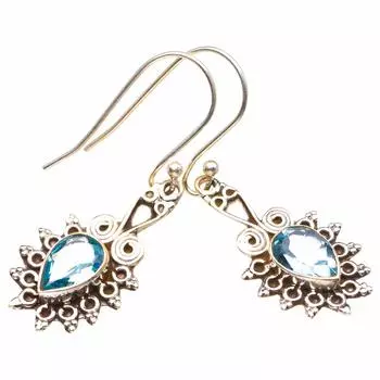 Natural Chalcedony Handmade 925 Sterling Silver Earrings 1.5 D3735