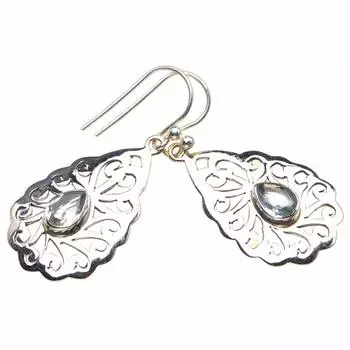 Natural Chalcedony Handmade 925 Sterling Silver Earrings 1.5 D3739