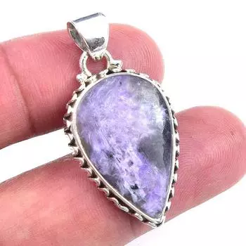 Natural Charoite Gemstone 925 Solid Sterling Silver Jewelry Pendant 1.50 q1U87
