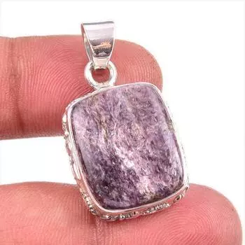 Natural Charoite Gemstone Handmade 925 Solid Sterling Silver Pendant 1.5 P3U48