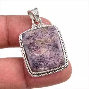 Natural Charoite Gemstone Handmade 925 Solid Sterling Silver Pendant 1.5 f3o89