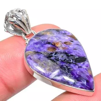 Natural Charoite Gemstone Handmade 925 Solid Sterling Silver Pendant 1.65 O5l62