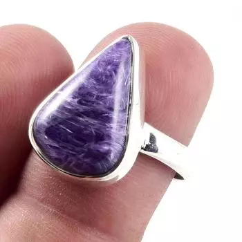 Natural Charoite Gemstone Handmade 925 Sterling Silver Jewelry Ring Size 7 t1L29