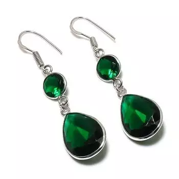 Natural Chrome Diopside Gemstone 925 Sterling Silver Jewelry Earring 2.13 o0v04
