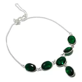 Natural Chrome Diopside Gemstone 925 Sterling Silver Jewelry Necklace 18 W1d66