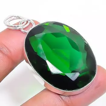 Natural Chrome Diopside Gemstone 925 Sterling Silver Jewelry Pendant 2.05 y3C30