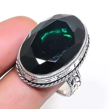 Natural Chrome Diopside Gemstone 925 Sterling Silver Jewelry Ring Size 9 y7W82