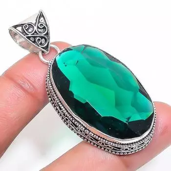 Natural Chrome Diopside Gemstone 925 Sterling Silver Jewelry Pendant 2.21 Z2a96