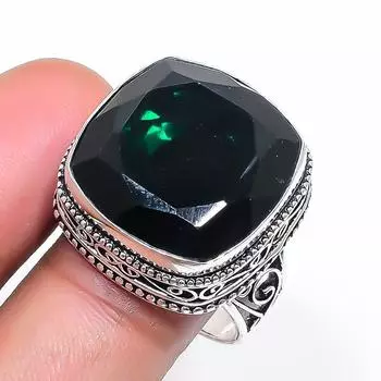 Natural Chrome Diopside Gemstone 925 Sterling Silver Jewelry Ring Size 10 a5c35