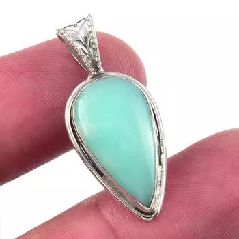 Natural Chrysoprase 925 Solid Sterling Silver Gift Jewelry Pendant 1.25 k6u46