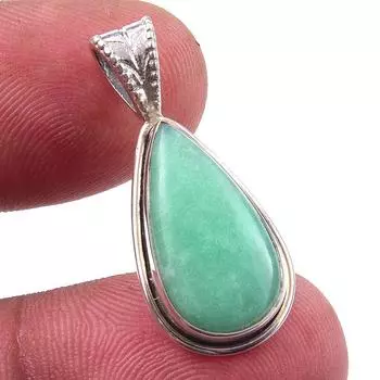 Natural Chrysoprase 925 Solid Sterling Silver Gift Jewelry Pendant 1.25 F1j88