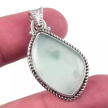 Natural Chrysoprase Gemstone 925 Solid Sterling Silver Gift Pendant 1.50 q2Y19