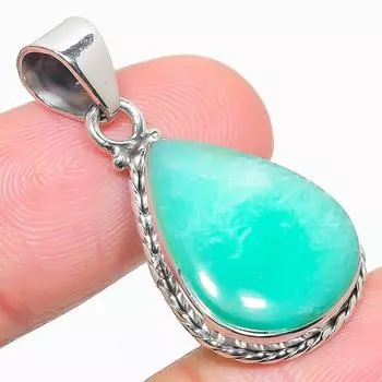 Natural Chrysoprase Gemstone 925 Solid Sterling Silver Gift Pendant 1.50 b1i93