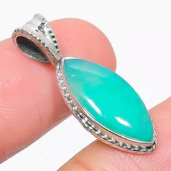 Natural Chrysoprase Gemstone 925 Solid Sterling Silver Gift Pendant 1.25 d6L13
