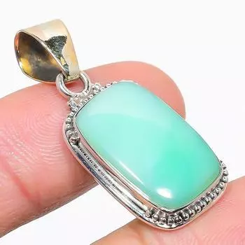 Natural Chrysoprase Gemstone 925 Solid Sterling Silver Gift Pendant 1.50 Y5i16