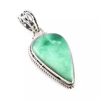 Natural Chrysoprase Gemstone 925 Solid Sterling Silver Jewelry Pendant 1.6 l7m63